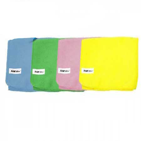 SYR Microfibre Cloths lined up in colours