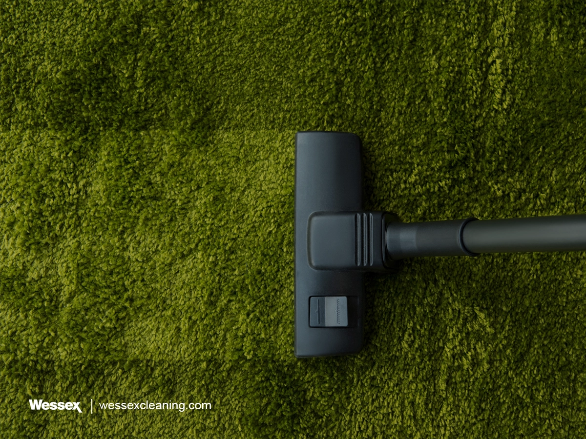 An eco-friendly vacuum cleaner on green grass, representing sustainable cleaning solutions