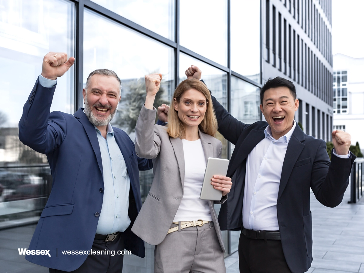business celebrating success after passing HSE audit