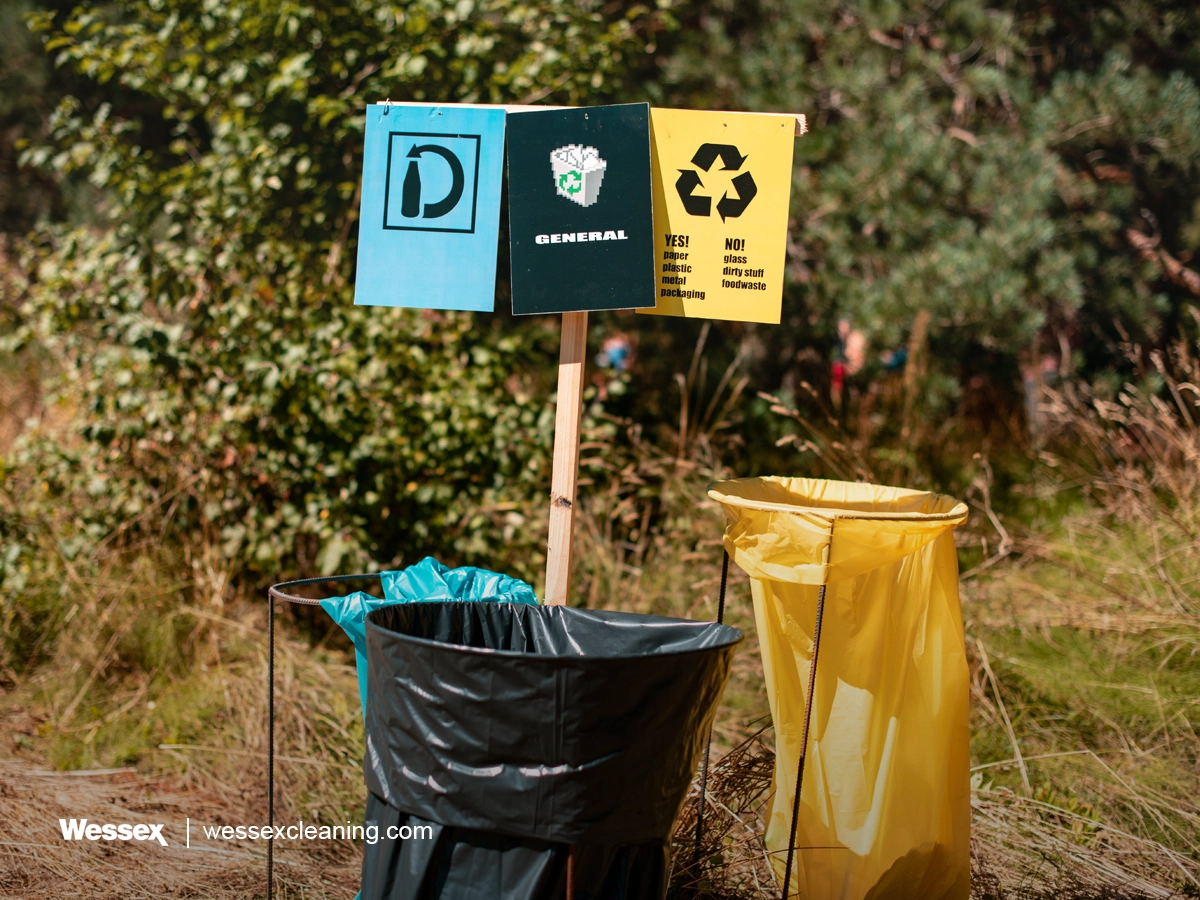 Two Recycling Bins in the Forest