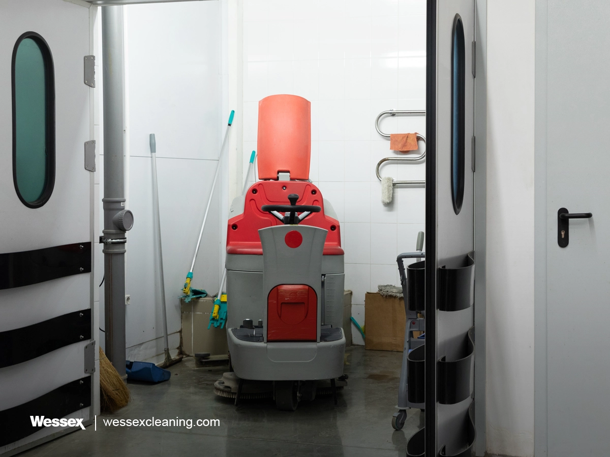 omatic floor cleaning machine used for mopping in large supermarkets and stores