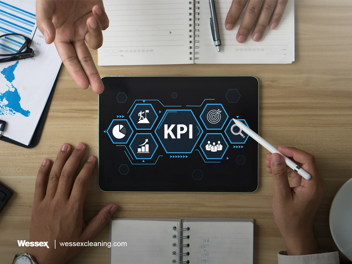 Businesspeople discussing KPIs and planning ideas during presentation