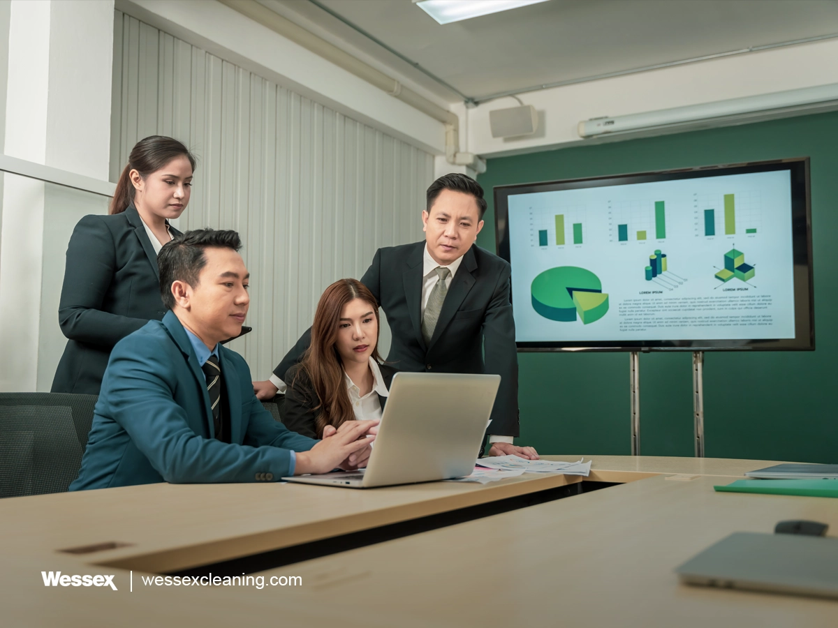 Confident businessman focused on sustainability and teamwork